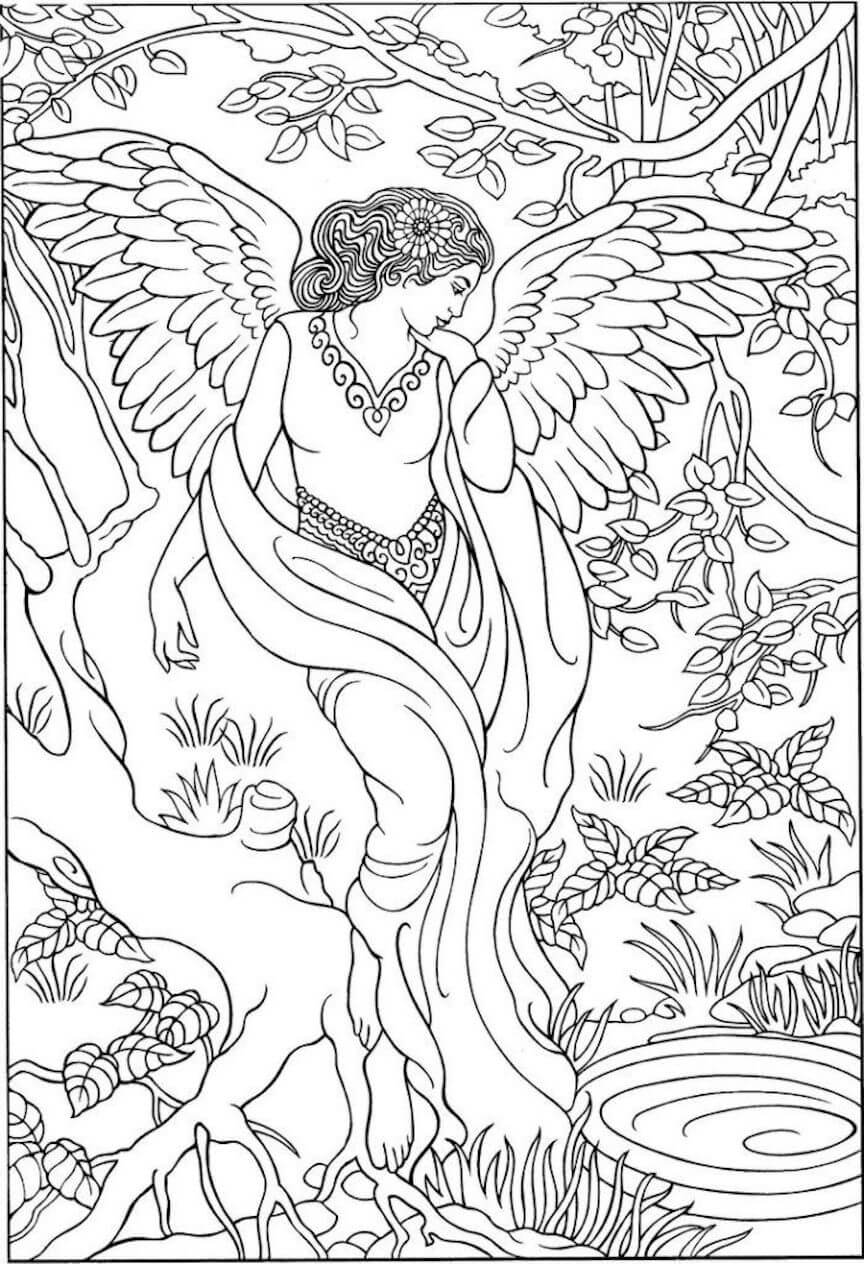 Dibujo de Ángel en la Jungla para Colorear