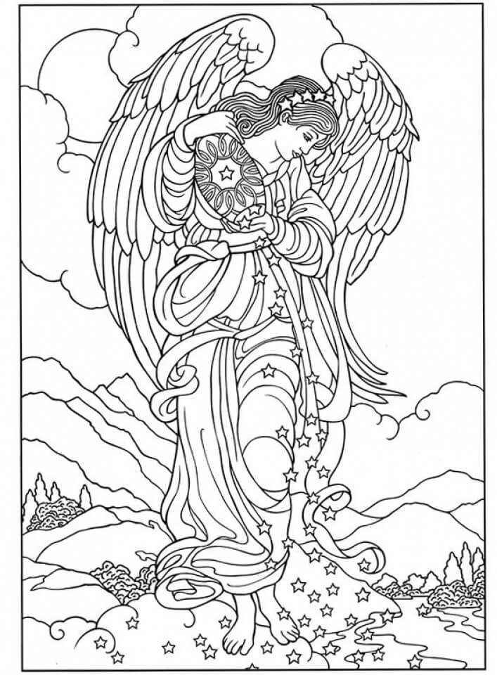 Dibujo de Ángel Es para Adultos para Colorear