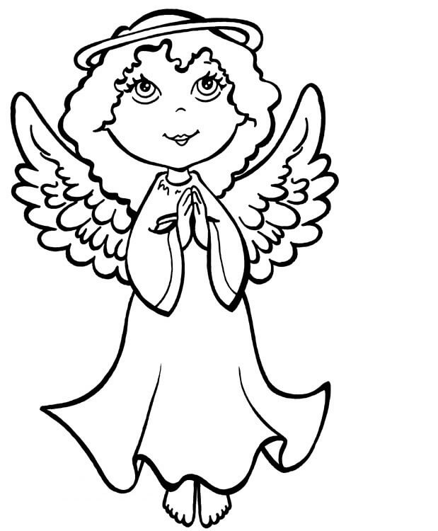 Dibujo de Ángel Feliz para Colorear