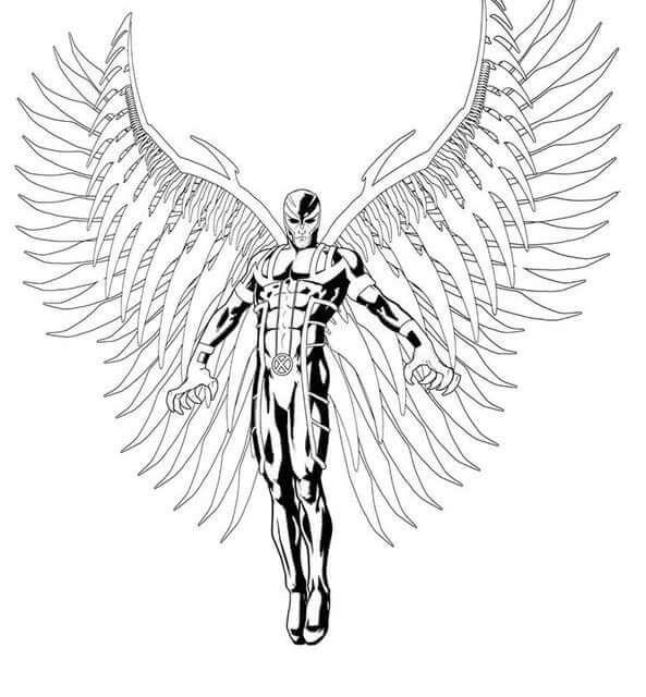 Dibujo de Ángel Fresco Volando para Colorear