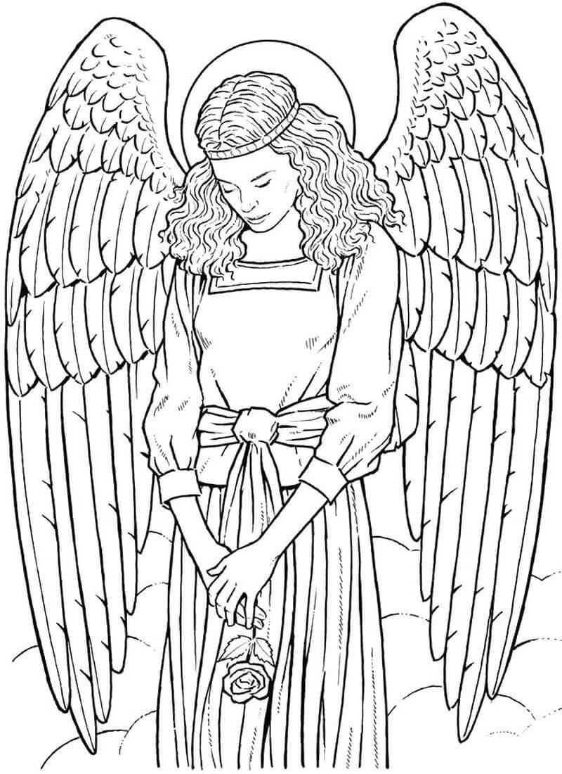 Dibujo de Ángel Impresionante para Colorear