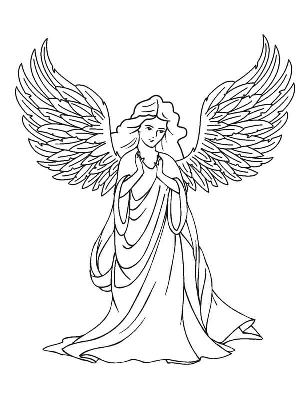 Dibujo de Ángel Imprimible para Colorear