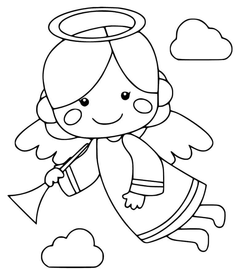 Dibujo de Ángel Normal para Colorear
