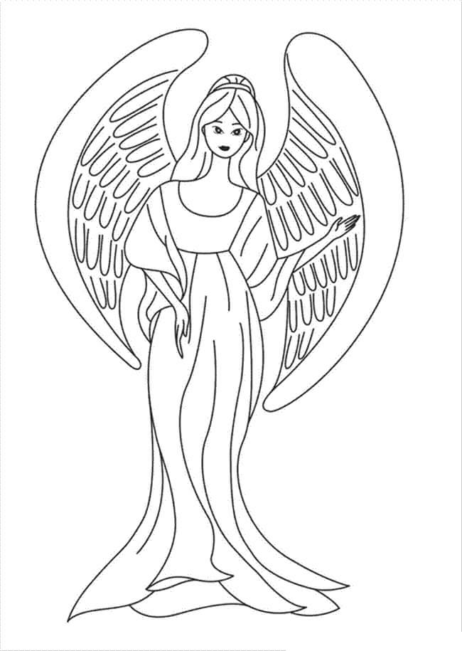 Dibujo de Ángel Sencillo para Colorear