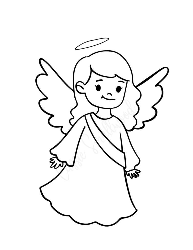 Dibujo de Bonito ángel para Colorear
