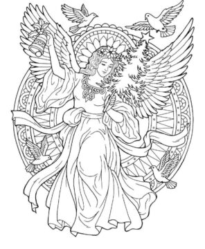 Dibujo de Hermoso ángel para Colorear