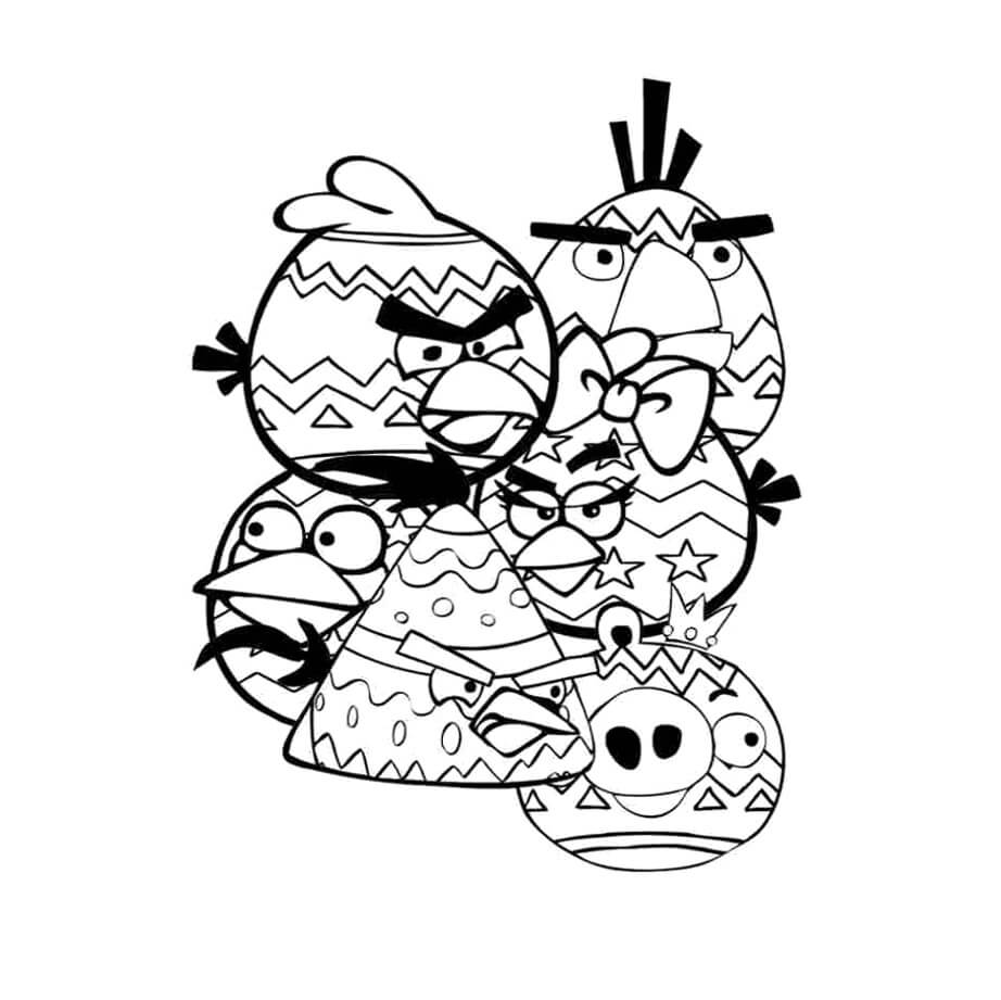 Dibujo de Angry Birds Es para Adultos para Colorear