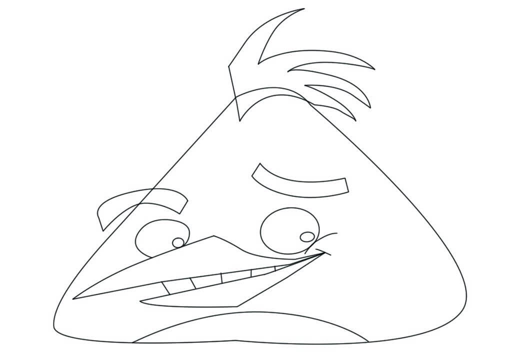 Dibujo de Divertido pájaro Amarillo de Angry Birds para Colorear