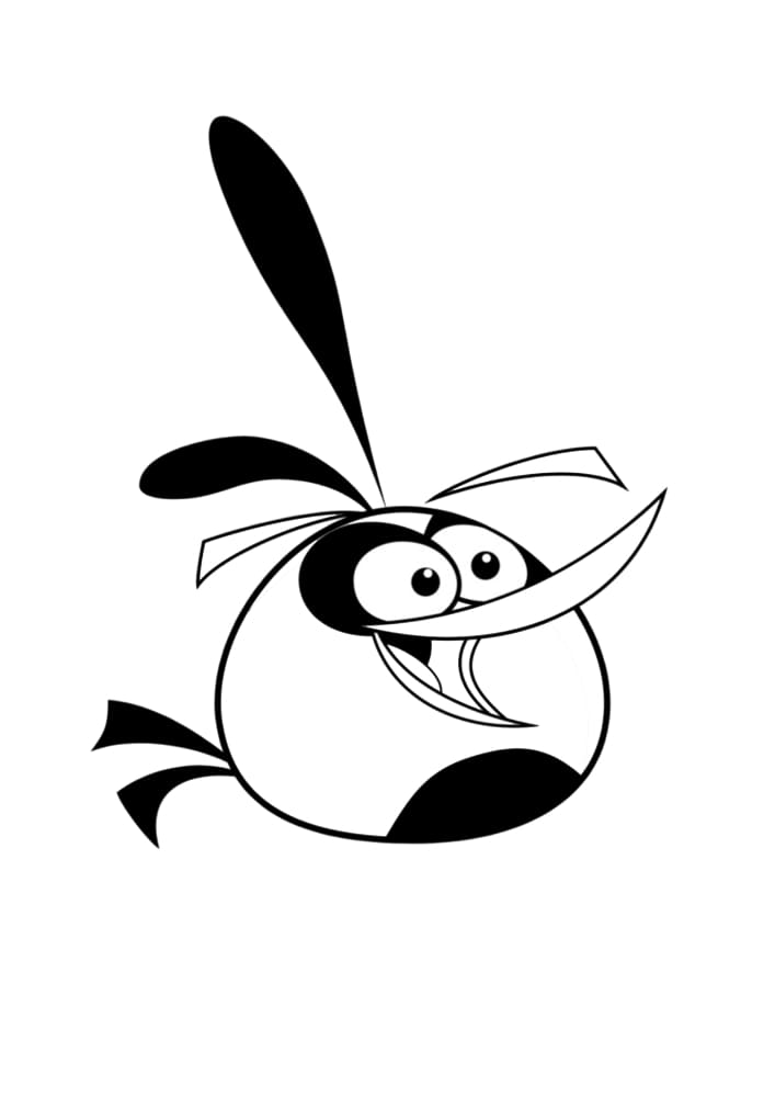 Dibujo de Divertido pájaro Naranja de Angry Birds para Colorear
