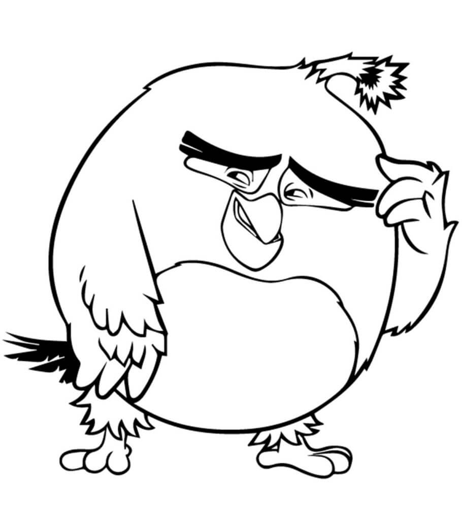 Dibujo de Divertido pájaro Rojo de Angry Birds para Colorear