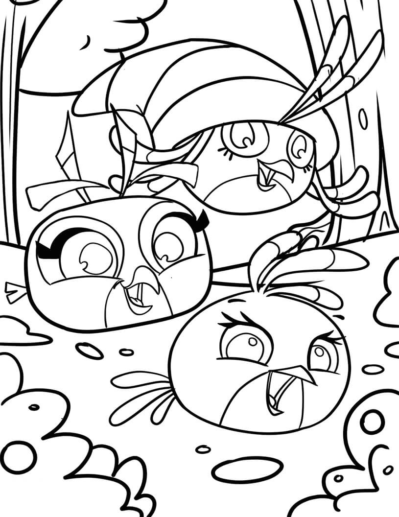 Dibujo de Girly en Angry Birds para Colorear