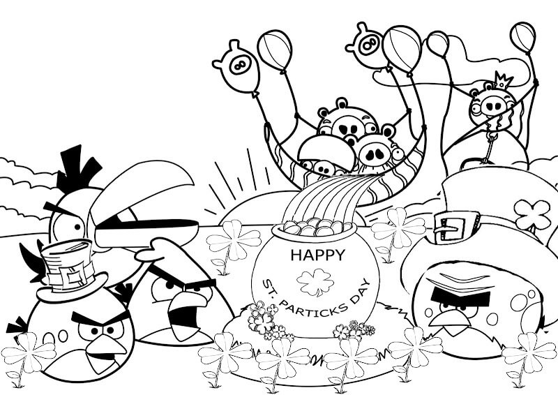Dibujo de Grandes Angry Birds para Colorear