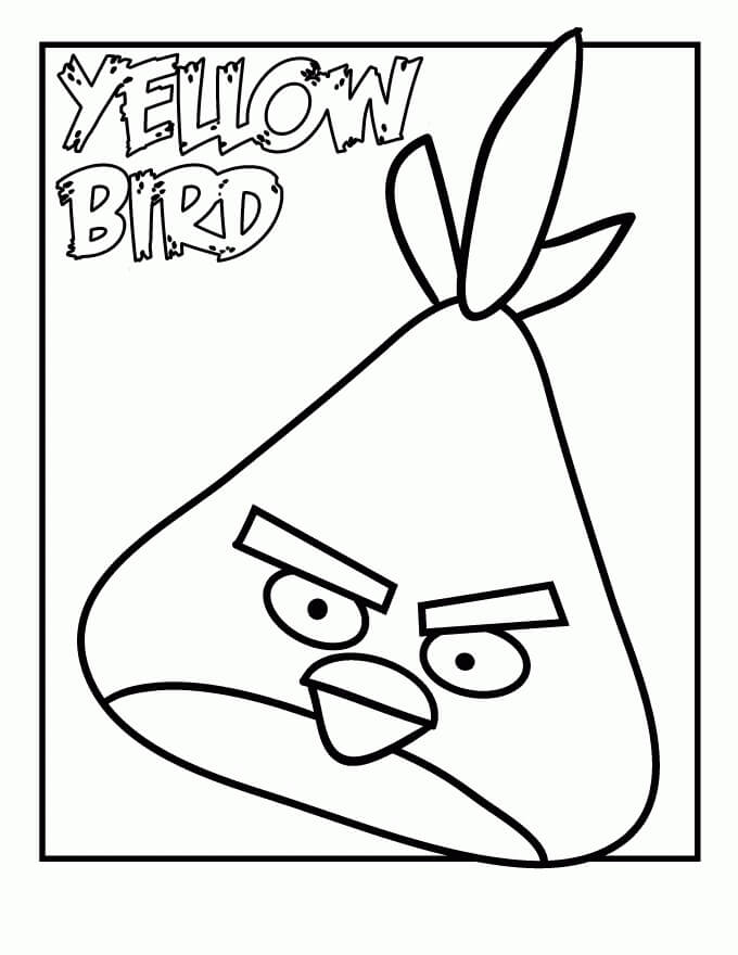Dibujo de Pájaro Amarillo básico para Colorear
