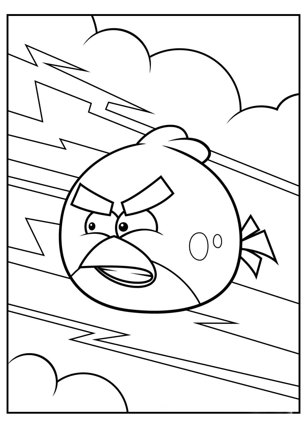 Dibujo de Pájaros Rojos Enojados para Colorear