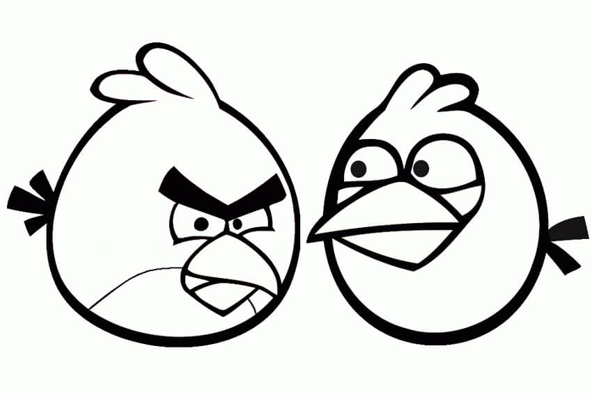 Dibujo de Pájaros Rojos y Amigos en Angry Birds para Colorear