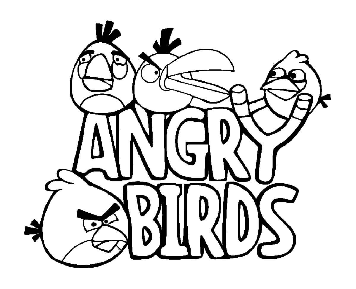 Dibujo de Poster pájaro Enojado para Colorear