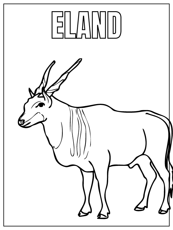 Dibujo de Eland Safari Animal Coloring Page para Colorear