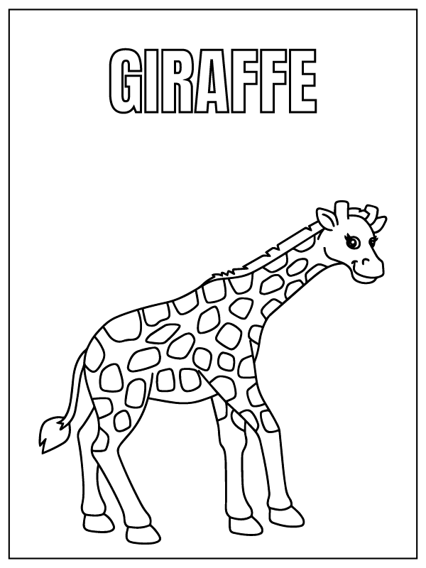 Dibujo de Giraffe Safari Animal Coloring Page para Colorear