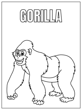 Dibujo de Gorilla Safari Animal Coloring Page para Colorear