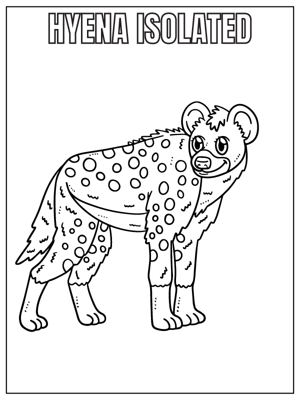 Dibujo de Hyena Safari Animal Coloring Page para Colorear
