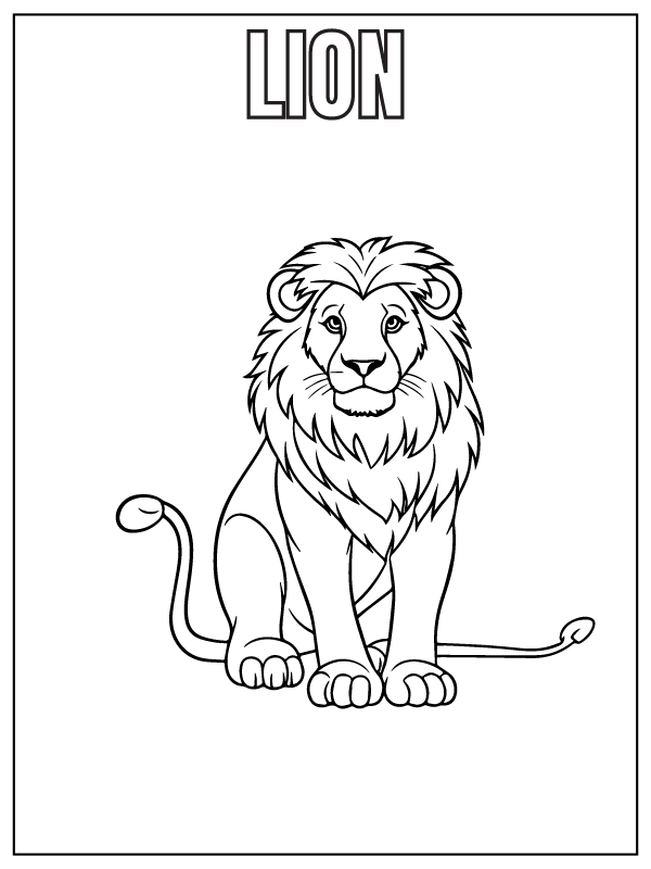 Dibujo de Lion Safari Animal Coloring Page para Colorear