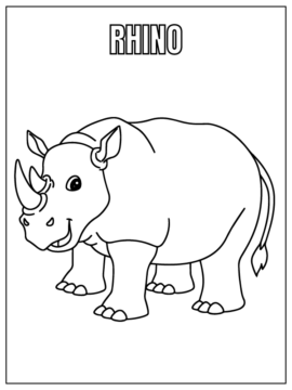 Dibujo de Rhino Safari Animal Coloring Page para Colorear