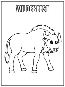 Dibujo de Wildebeest Safari Animal Coloring Page para Colorear