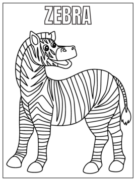 Dibujo de Zebra Safari Animal Coloring Page para Colorear