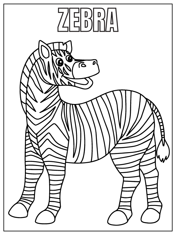 Dibujo de Zebra Safari Animal Coloring Page para Colorear