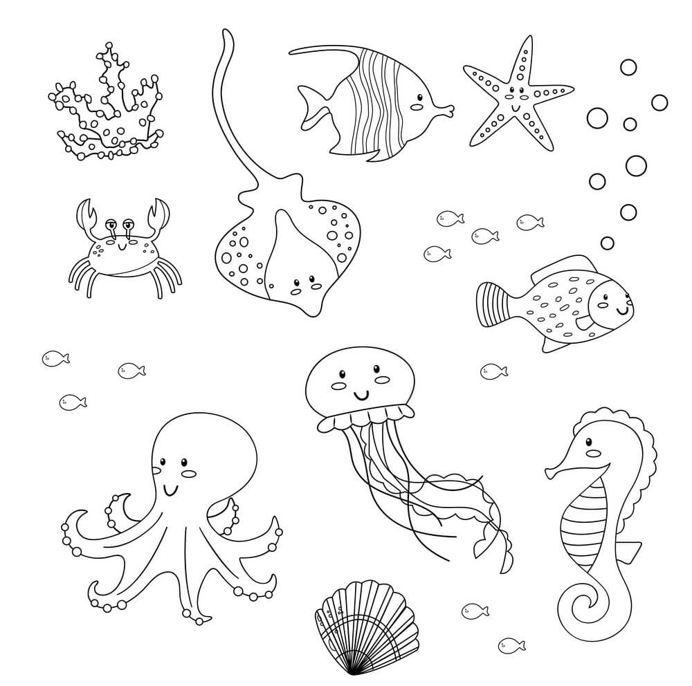 Dibujo de Animal Marino Normal para Colorear