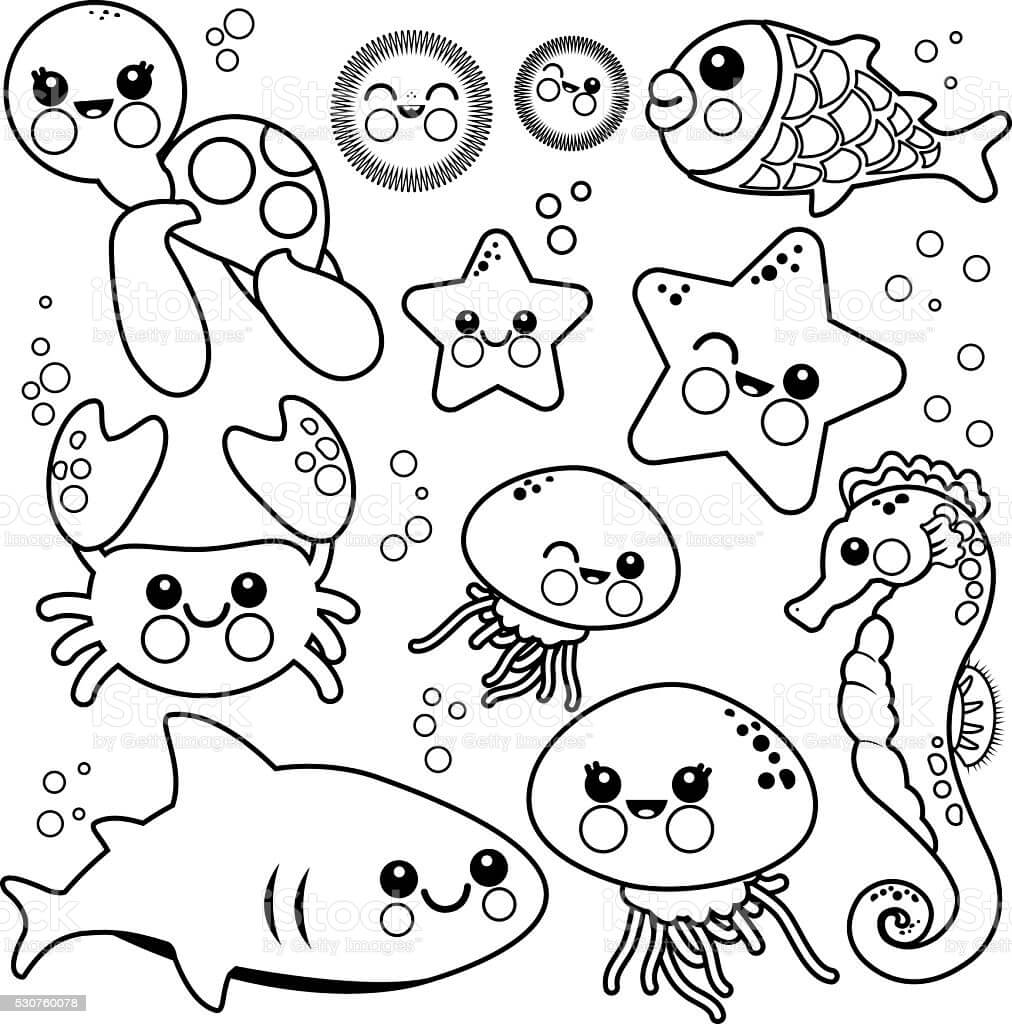 Dibujo de Animales Marinos Impresionantes para Colorear