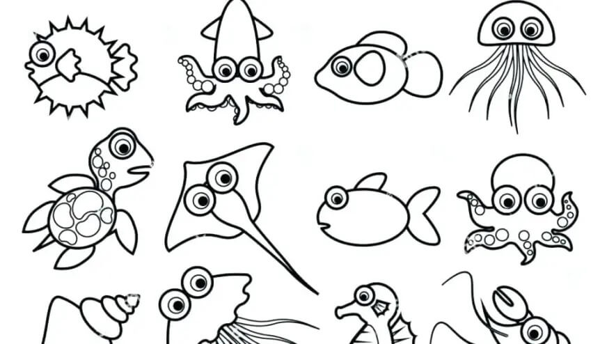 Dibujo de Las Criaturas Marinas Ms Lindas para Colorear