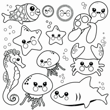 Dibujo de Lindo Animal Marino para Colorear