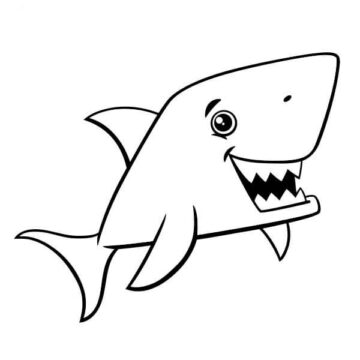 Dibujo de Tiburn de Dibujos Animados para Colorear