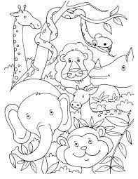 Dibujo de Animal de zoológico Amistoso para Colorear