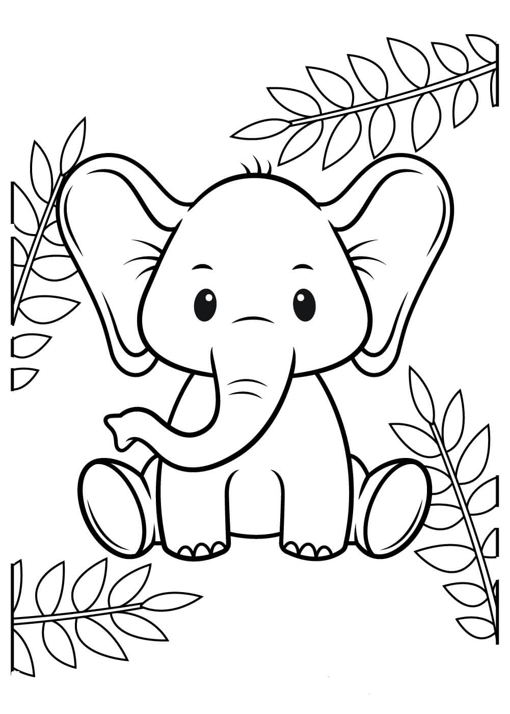 Dibujo de Elefante para Colorear