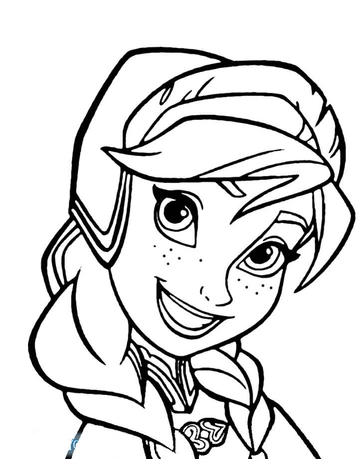 Dibujo de Anna Cara Divertida para Colorear
