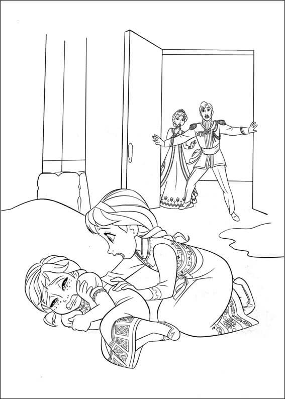 Dibujo de Anna Llorando para Colorear