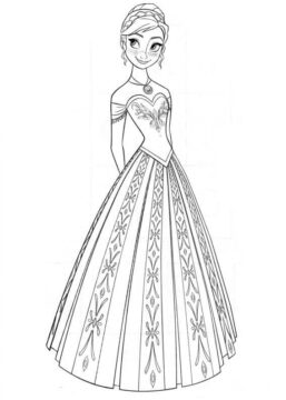 Dibujo de Princesa Anna para Colorear