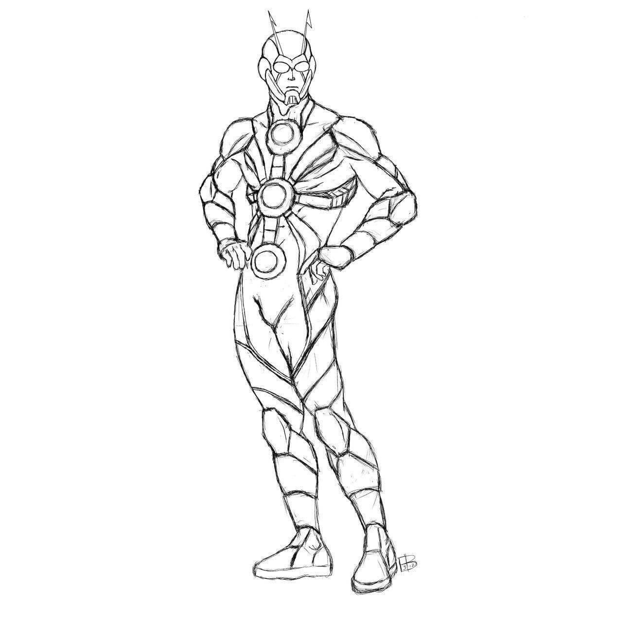 Dibujo de Cuerpo Hormiga Hombre para Colorear