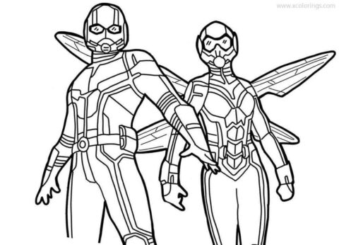 Dibujo de Hombre Hormiga y Hombre Abeja para Colorear