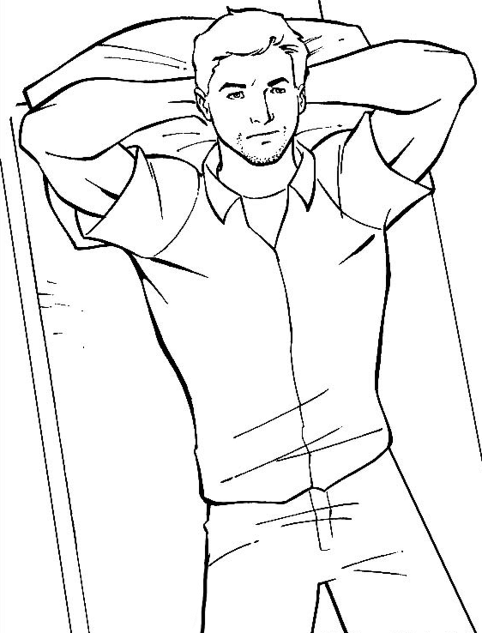 Dibujo de Ant Man Acostado en la Cama para Colorear