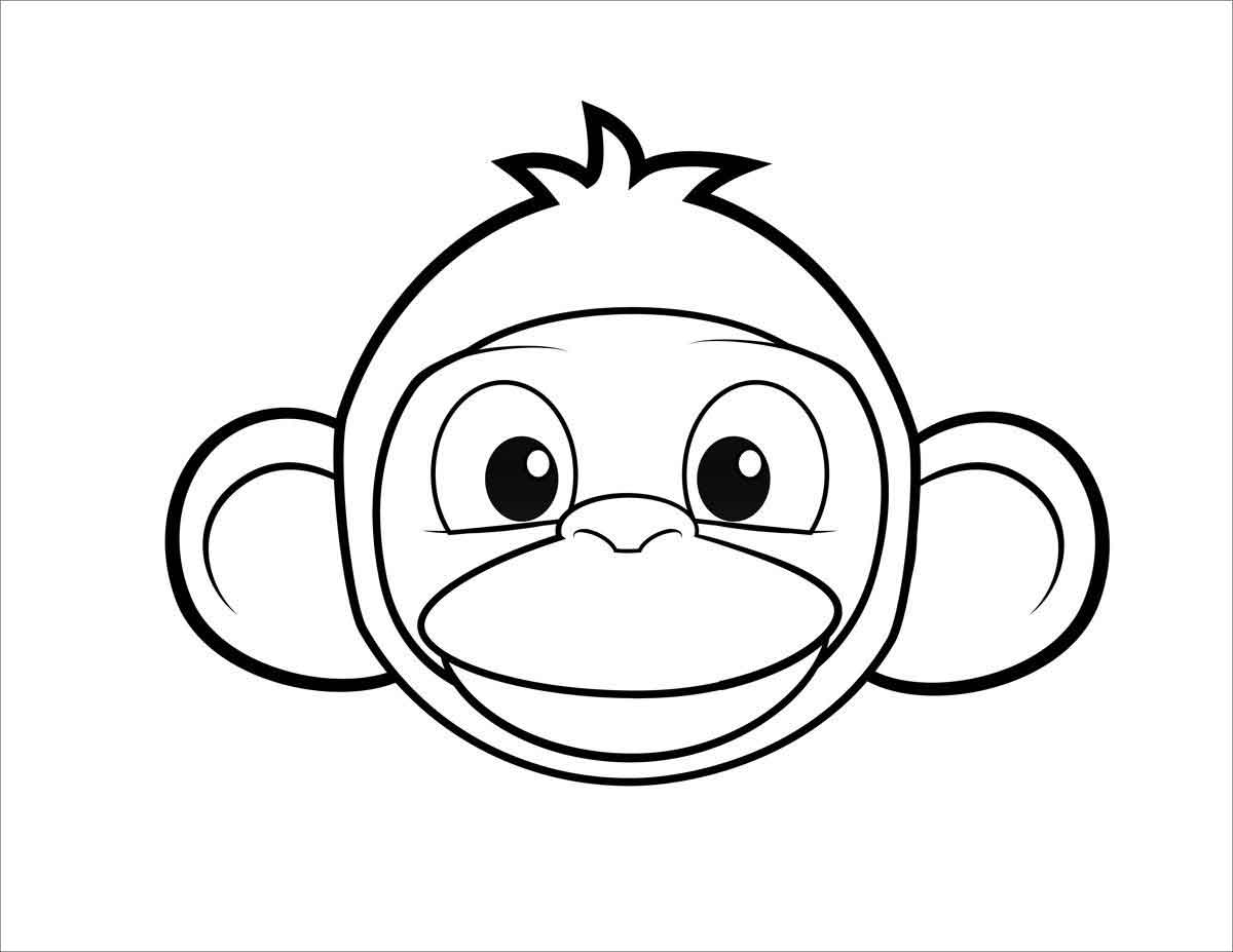 Dibujo de Cabeza de Simio para Colorear