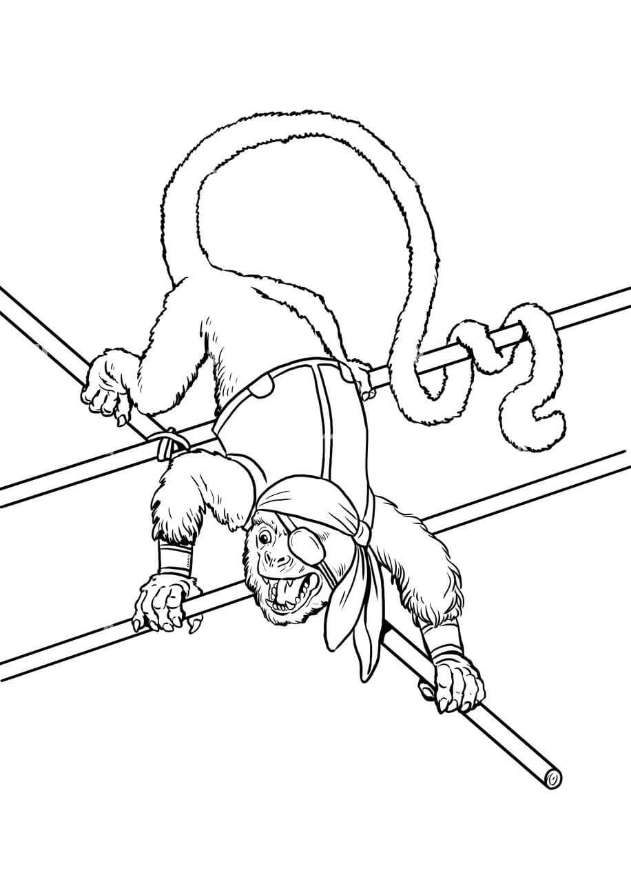 Dibujo de Escalada de Simios para Colorear