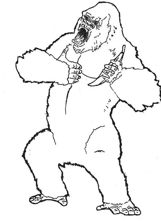 Dibujo de Simio Enojado para Colorear