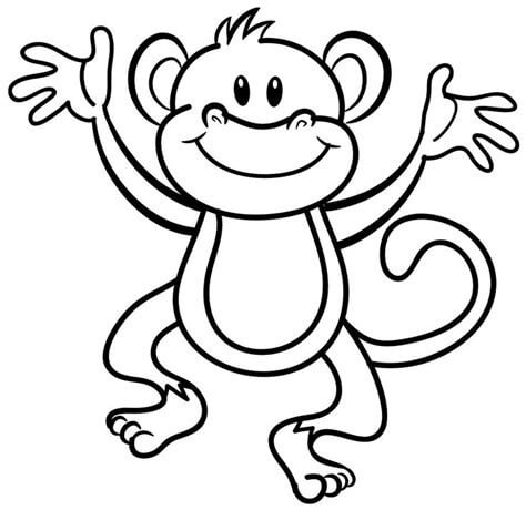 Dibujo de Simio Feliz para Colorear