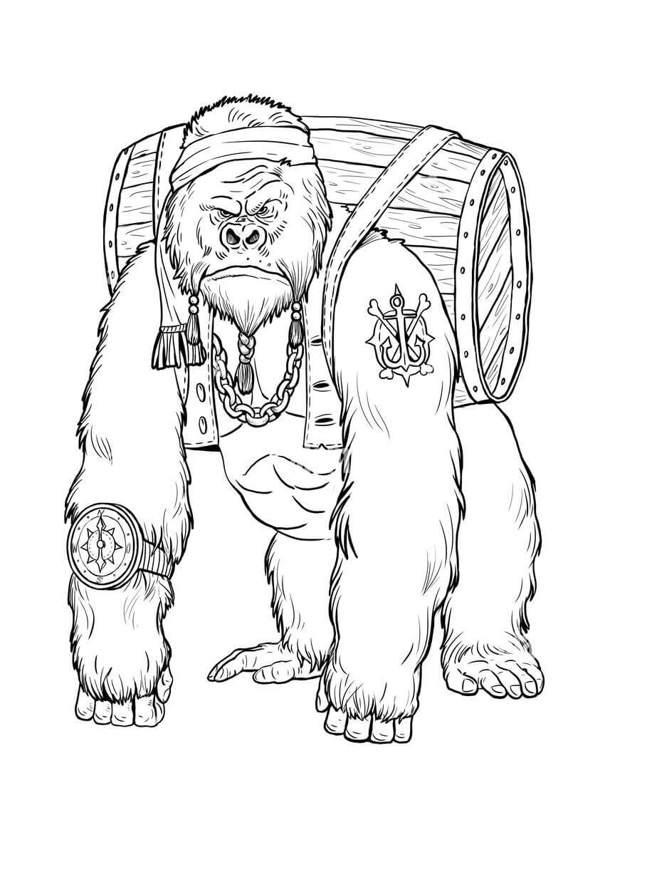 Dibujo de Simio Fuerte para Colorear