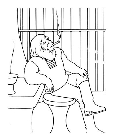 Dibujo de Simio Fumando para Colorear