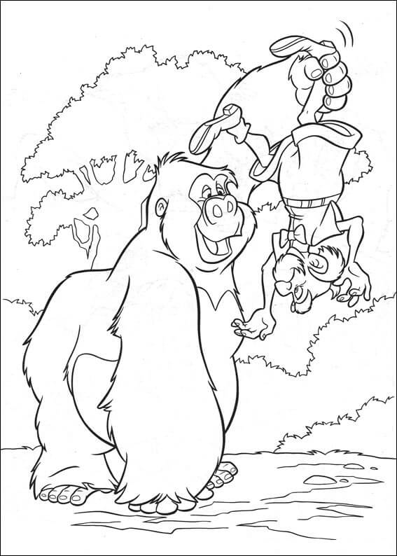 Dibujo de Simio en Tarzn para Colorear