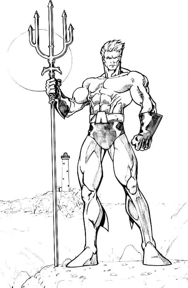 Dibujo de Aquaman Bsico para Colorear